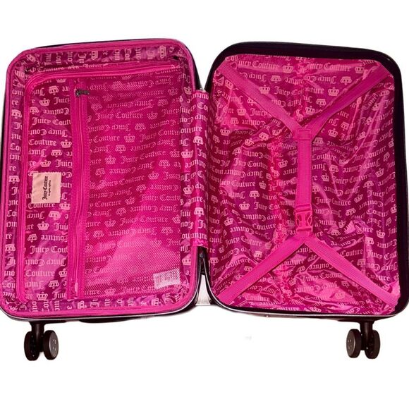 Juicy Couture Pink & White Ombre Hard Side 360 Spinner Suitcase Carry On Luggage - Picture 10 of 12